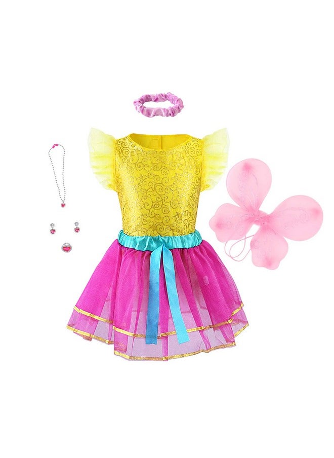 Jeowoqao - Girls Dress Up Trunk Princess Set, 24 Pcs Pretend Play Costume Set, Fairytale, Supergirl, Princess, Rainbow Girls Costume For Toddler/Little Girls Ages 3 5Yrs - Image 1