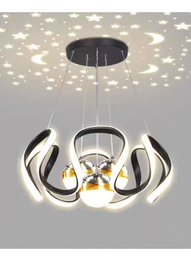 ثريا LED عصرية بإسقاط نجوم السماء، مصباح معلق بتصميم شمال أوروبا البسيط لغرفة النوم والصالة - Image 5