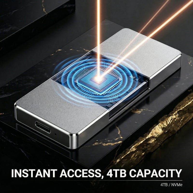 4TB External Portable Solid State Drive High Speed SSD USB 3.1 Large Capacity Compatible with Phones and Computers Durable Lightweight Metal Body for Travel Office Study Photo Video File Backup and Game Expansion - Image 3