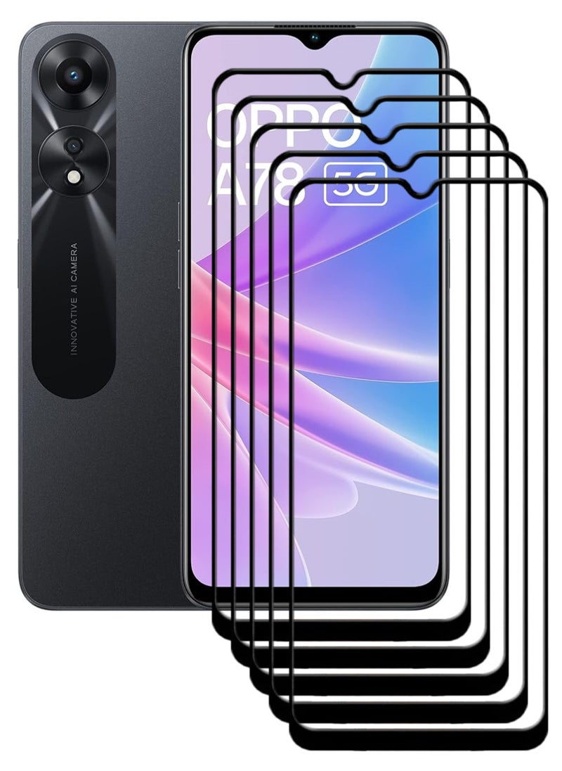 ACLIX 5 Pieces Antistatic ESD Dustproof Premium Quality High Definition Tempered Glass Screen Protector Designed For Oppo A78 - Image 1
