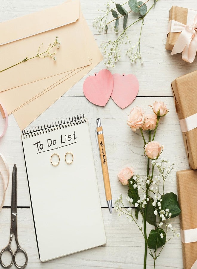 Fumete 36 Pieces Wedding Gift Bridal Shower Pens Together Always and Forever Pens Black Ink Bamboo Retractable Ballpoint Pen Fine Engraving Pen for Wedding Bridal Shower Proposal Bachelor Party Favors - Image 4