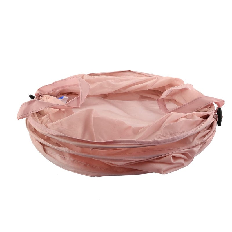 Kuber Industries Multipurpose Foldable Collapsible 50Litre PopUp Laundry Bag Basket with Zippered Lid And Carry HandleSet of 2 Peach Pack of 2 - Image 4