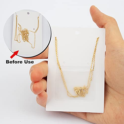 Temlum Necklace Chain Adhesive Pouch for Necklace Display Cards, Self-Adhesive Necklace Chain Pockets Clear Jewelry Bags Necklace Chain Pouch to Hold Loose Chain Jewelry Supplies (100 pcs) - Image 2