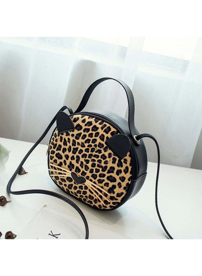 JienClound Cute Cat Purse Leopard Crossbody Bag Mini Shoulder Bag Handbags for Kids Women Teens Girls (Brown) - Image 3