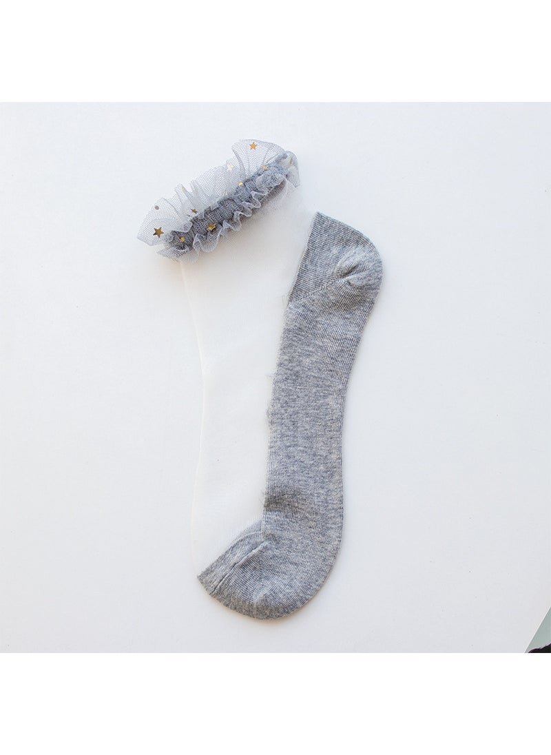 Generic - Transparent Lace Socks Crystal Mesh Japanese Style Milk White - Image 1