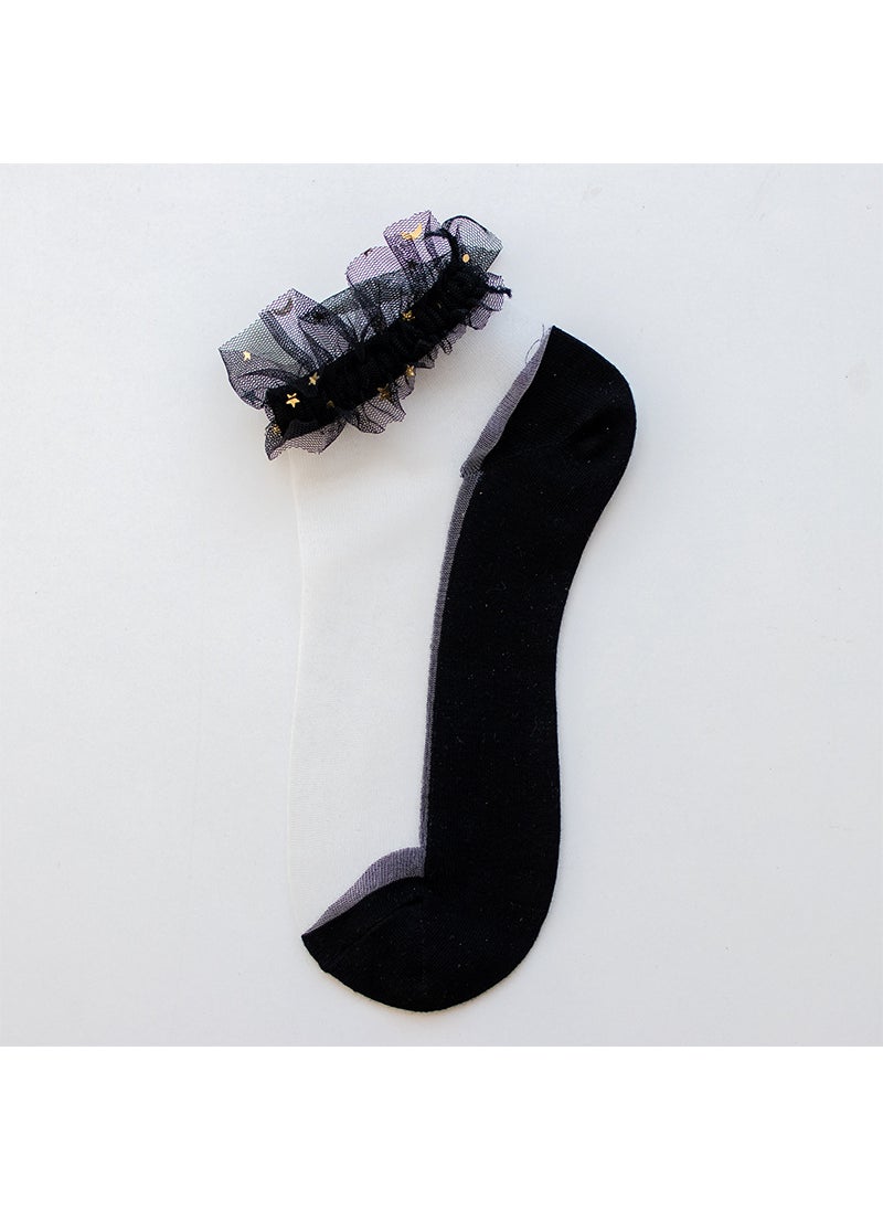 Generic - Transparent Lace Socks Crystal Mesh Japanese Style Milk White - Image 1