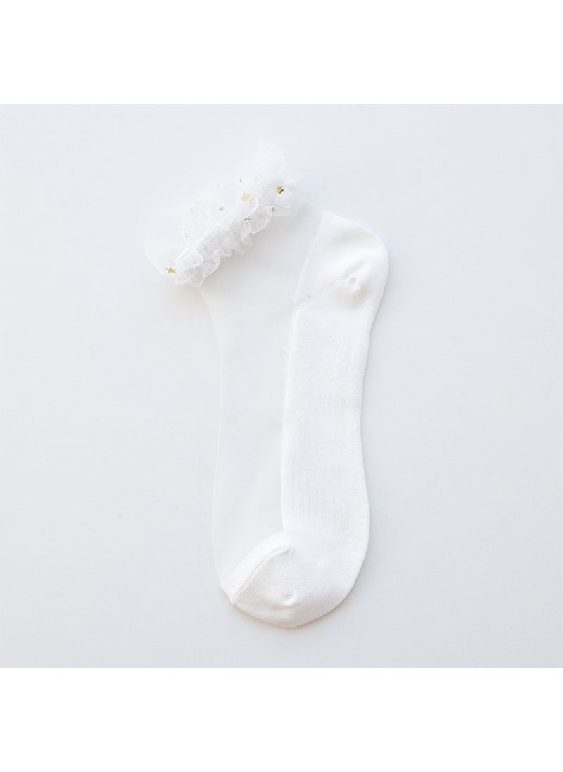 Generic - Transparent Lace Socks Crystal Mesh Japanese Style Milk White - Image 1