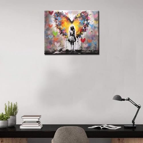 Tucocoo Street Graffiti Love Heart Paint by Number for Adults Canvas Beginner to Advanced Number Painting Kit Include Acrylic Paints&Paintbrush,Banksy Art Home Wall Decor16x20inch No Frame - Image 4
