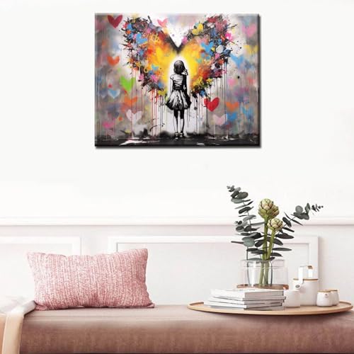 Tucocoo Street Graffiti Love Heart Paint by Number for Adults Canvas Beginner to Advanced Number Painting Kit Include Acrylic Paints&Paintbrush,Banksy Art Home Wall Decor16x20inch No Frame - Image 3