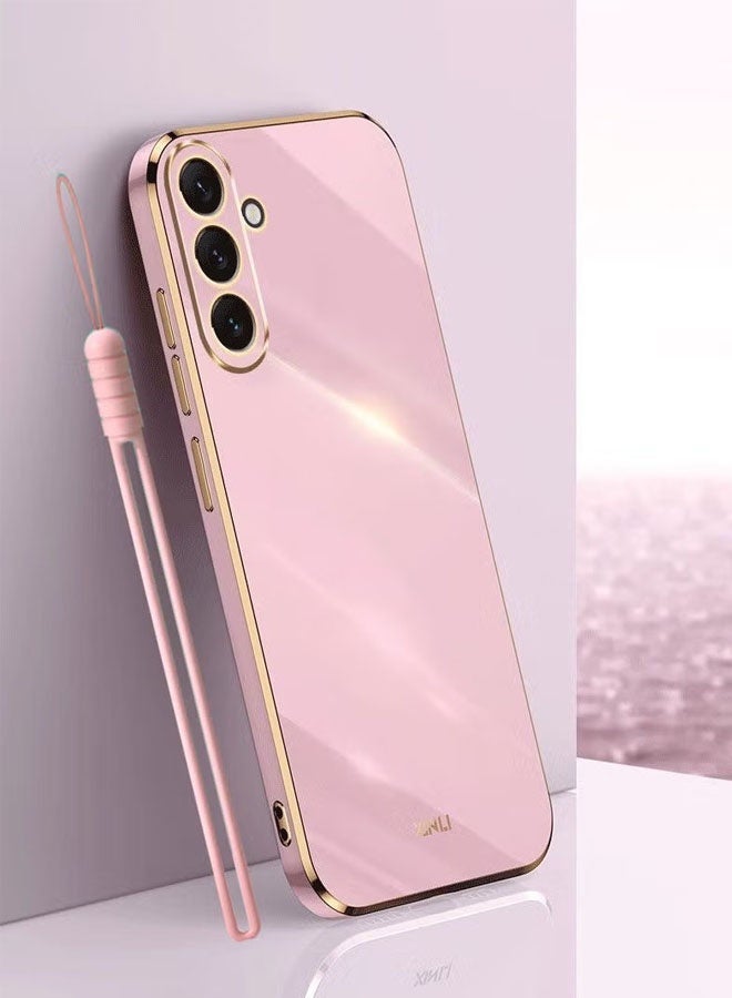 For Samsung Galaxy A56/A36 5G Case Glossy Electroplating TPU Protective Cover Gold-Pink