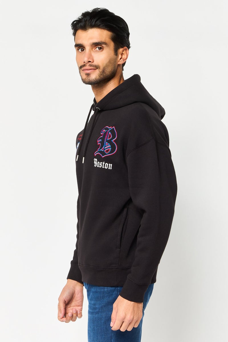 Celio Men Embroidered Long Sleeve Hoodie, Black - Image 4