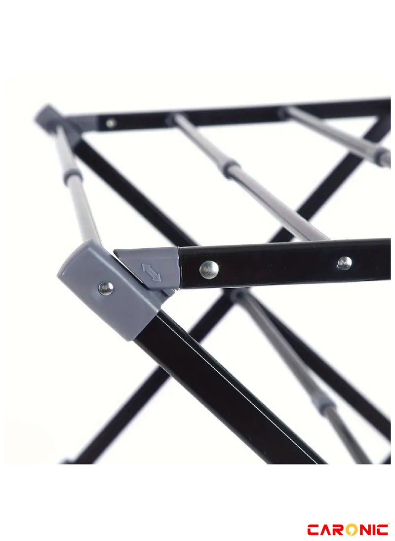CARONIC Expandable And Foldable Clothes Drying Stand Clothes Rack For Air Drying Clothing Sturdy Durable Clothes Dryer Laundry Drying Stand For Indoor Outdoor Balcony Black  - Image 4