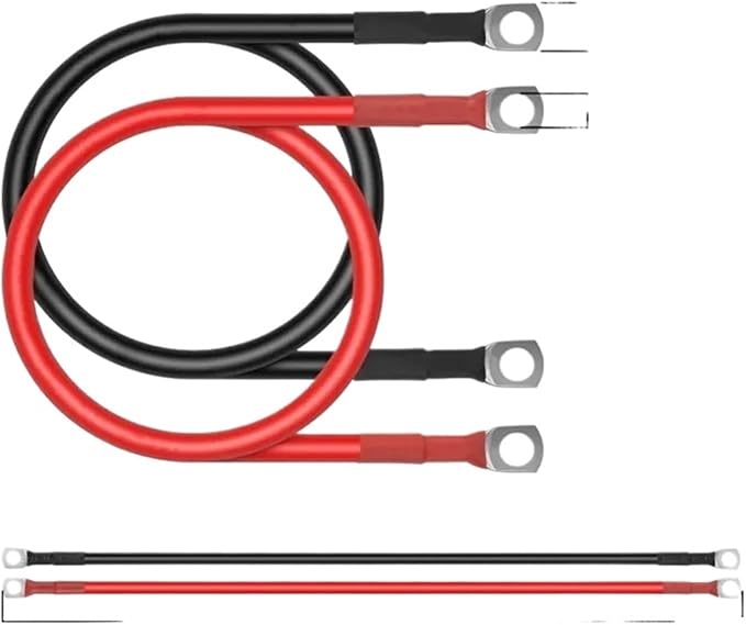كابل بطارية PVC مع وصلة نحاسية 16 مم² 5/6 AWG 50 سم 100 سم لكابل لوحة بطارية العاكس الكهربائي سلك نحاسي (أسود، 80 سم مع وصلة 8 مم) أسود 50 سم مع وصلة 8 مم 16 مم² - Image 3