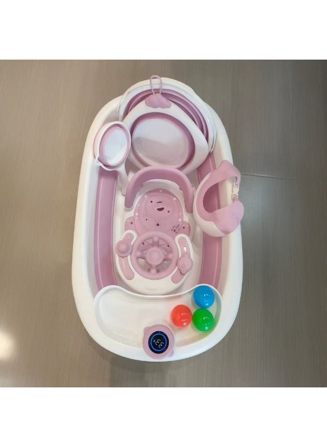 Latafah Foldable Baby Bath Tub with Digital Temperature Display – 8-Piece Baby Bath Set with Accessories & Storage-Friendly Design - Image 4