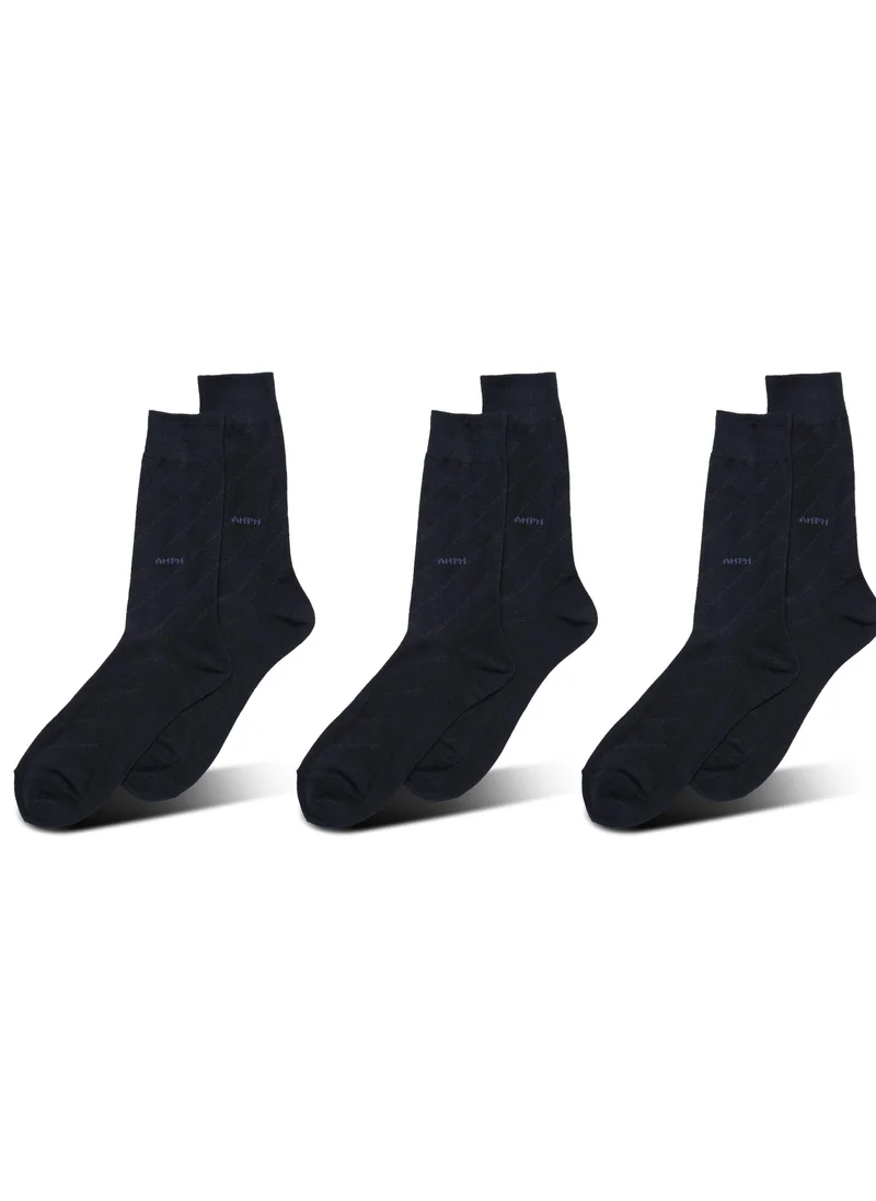 AMPM MEN'S FORMAL SOCKS (PACK OF 3) - NAVY BLUE