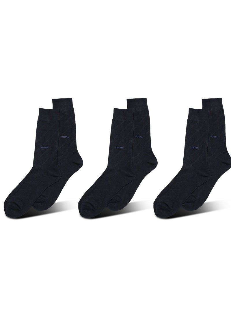 AMPM MEN'S FORMAL SOCKS (PACK OF 3) - NAVY BLUE  - Image 1