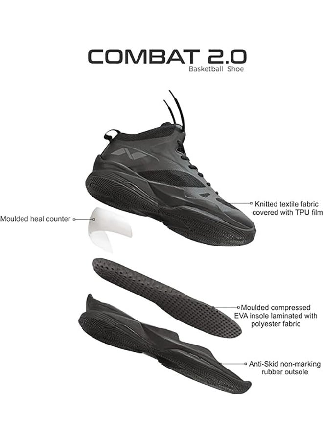 Nivia - Combat 2.0 Basketball Shoes | Step Out & Play | Outer material:  Synthetic leather | Size: 9 - Image 1