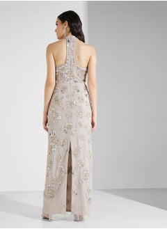 Adrianna Papell Beaded Halter Neck Dress  - Image 2