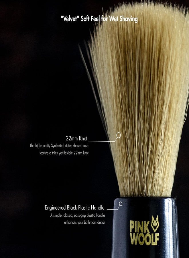 Pink Woolf Velvet Soft Bristle Shaving Brush & Soap Combo | Neroli & Mandarin 50g (REFILL) | Classic Wet Shaving Kit for A Superior Grooming Experience (Pack of 2) - Image 2