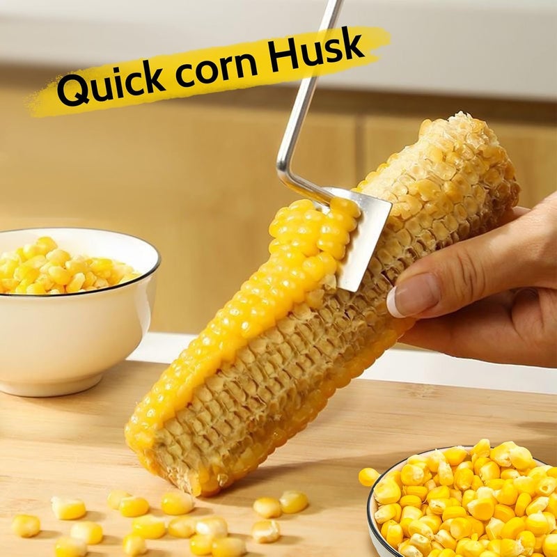 Thcbme Stainless Steel Corn Peeler & Stripper - Long Handle, 2 Pcs - Home & Outdoor Dining - Image 2
