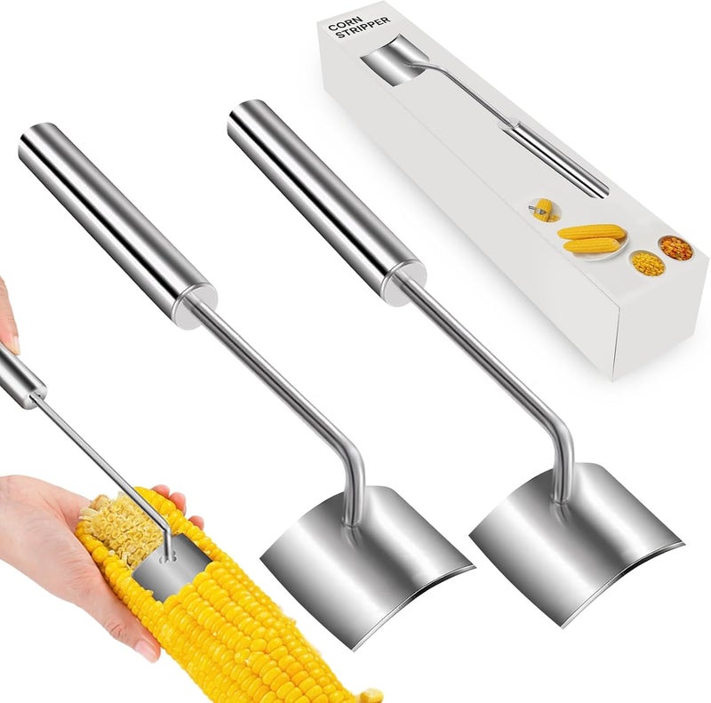 Thcbme Stainless Steel Corn Peeler & Stripper - Long Handle, 2 Pcs - Home & Outdoor Dining - Image 1