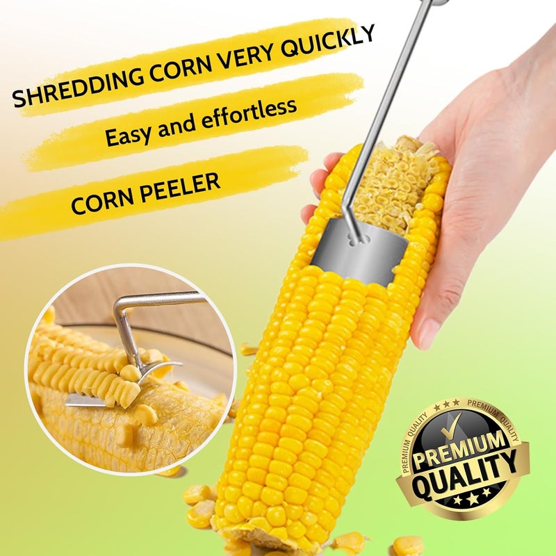 Thcbme Stainless Steel Corn Peeler & Stripper - Long Handle, 2 Pcs - Home & Outdoor Dining - Image 5