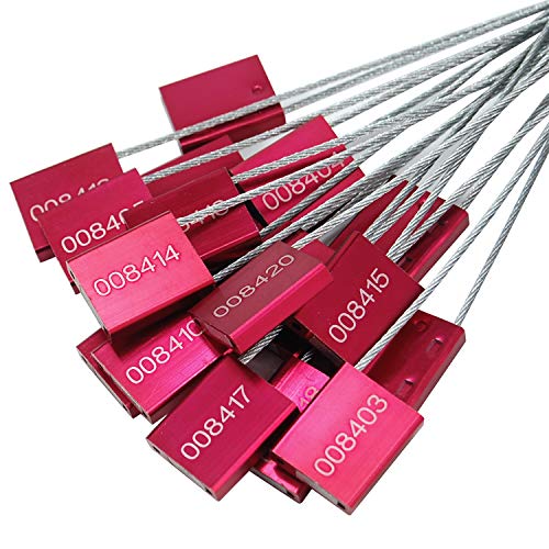 LeadSeals High Security Cable Seals Metal Container Seals Pull Tight Alumium Shipping Security Tags for Logisitics ISO 17712 Certificated (Pack of 100, Red) - Image 1