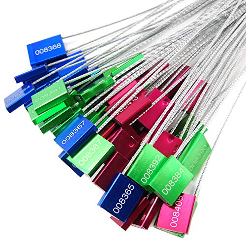 LeadSeals High Security Cable Seals Metal Container Seals Pull Tight Alumium Shipping Security Tags for Logisitics ISO 17712 Certificated (Pack of 100, Red) - Image 2