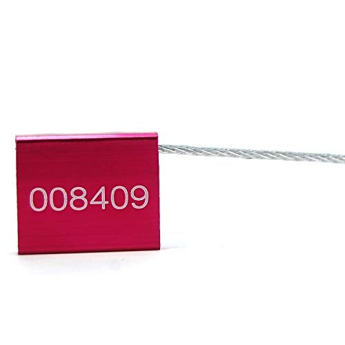 LeadSeals High Security Cable Seals Metal Container Seals Pull Tight Alumium Shipping Security Tags for Logisitics ISO 17712 Certificated (Pack of 100, Red) - Image 3