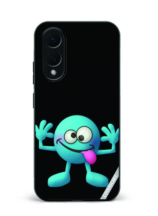 Protective Case Cover For Samsung Galaxy S25 Edge Cartoon Design Black