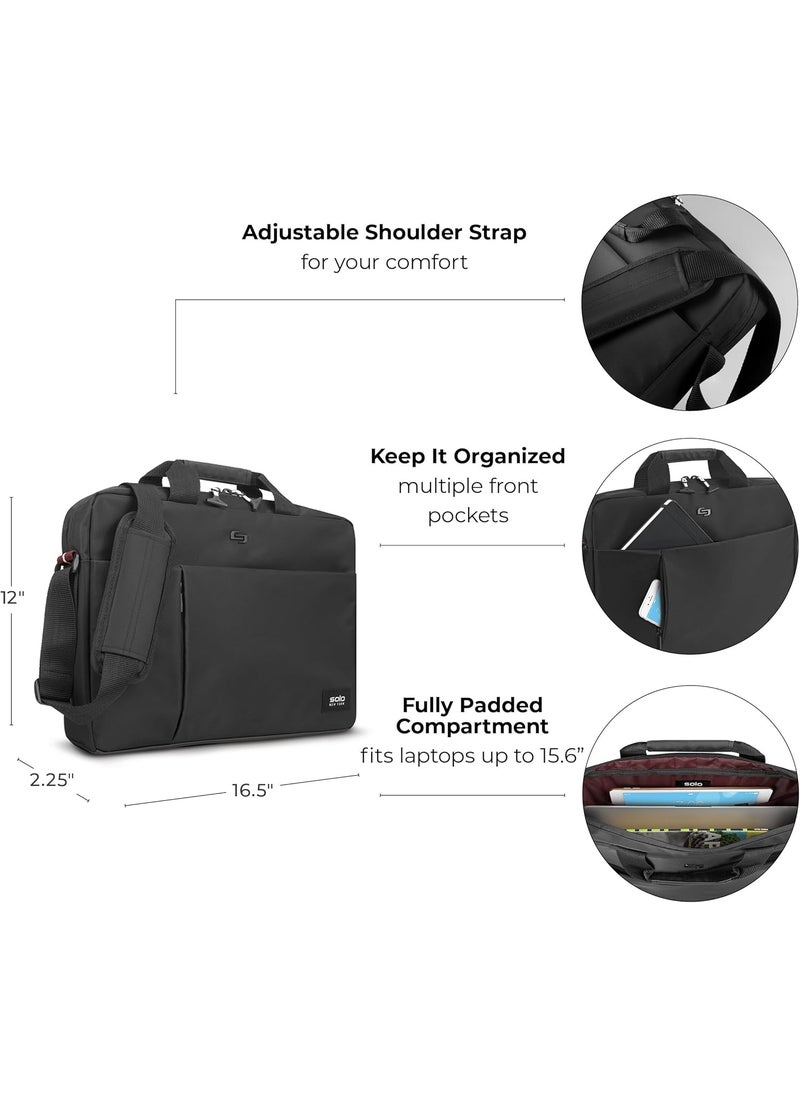 Solo Solo New York Lead Slim Briefcase Black Fits up to 156 Laptop  - Image 2