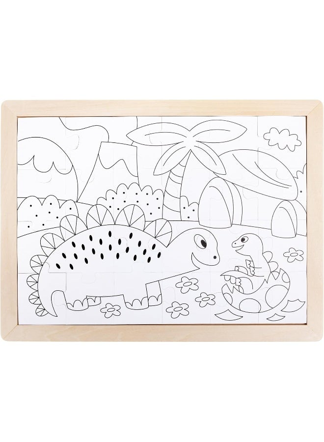 هيب بازل الديناصورات التعليمي وجهين للتلوين للأطفال 24 قطعة - Image 4