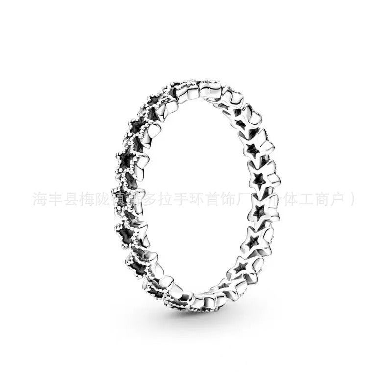 Panjia S925 Silver Elegant Luxury Diamond-Inlaid Ring - Unique Creative Design, Perfect Gift
