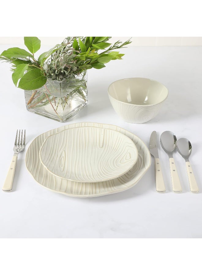 Martha stewart Martha Stewart Wood Look Reactive Stoneware Dinnerware Set Service for 4 12pcs  - Image 3