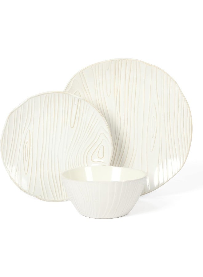 Martha stewart Martha Stewart Wood Look Reactive Stoneware Dinnerware Set Service for 4 12pcs  - Image 4