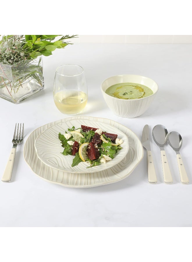 Martha stewart Martha Stewart Wood Look Reactive Stoneware Dinnerware Set Service for 4 12pcs  - Image 2