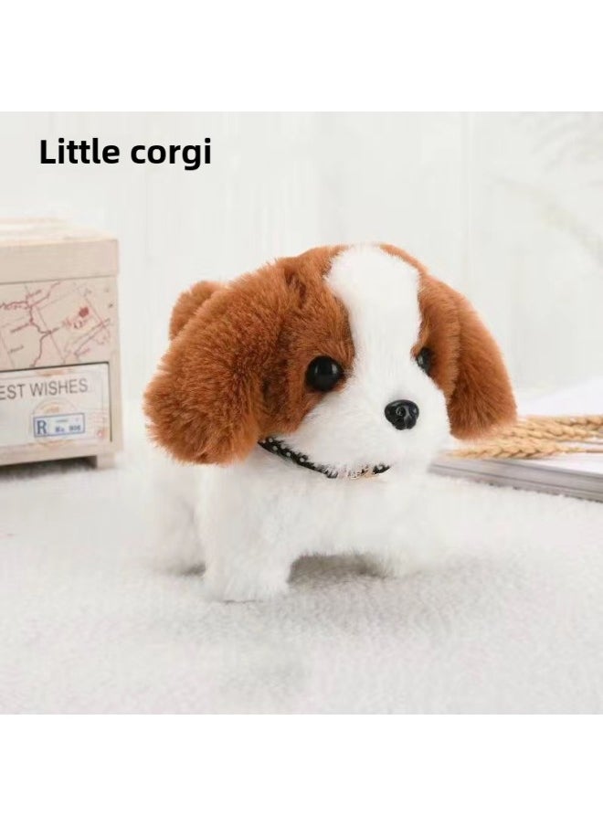 Simulation Plush Electric Puppy Will Walk Will Call Tail Wagging Baby Boys And Girls Children Holiday Gifts Manufacturers-Color:【little Corgi】-Specifications:[bell Traction Rope] + Rechargeable Battery + Charger  - Image 1