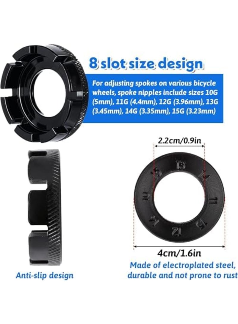 SYOSI مفتاح عزم العجلات العالمي، مجموعة مفاتيح العجلات للدراجات 5 قطع، مجموعة أدوات العجلات المحمولة لضبط توتر عجلة الدراجة، أداة صيانة احترافية للدراجات (فضي) - Image 5