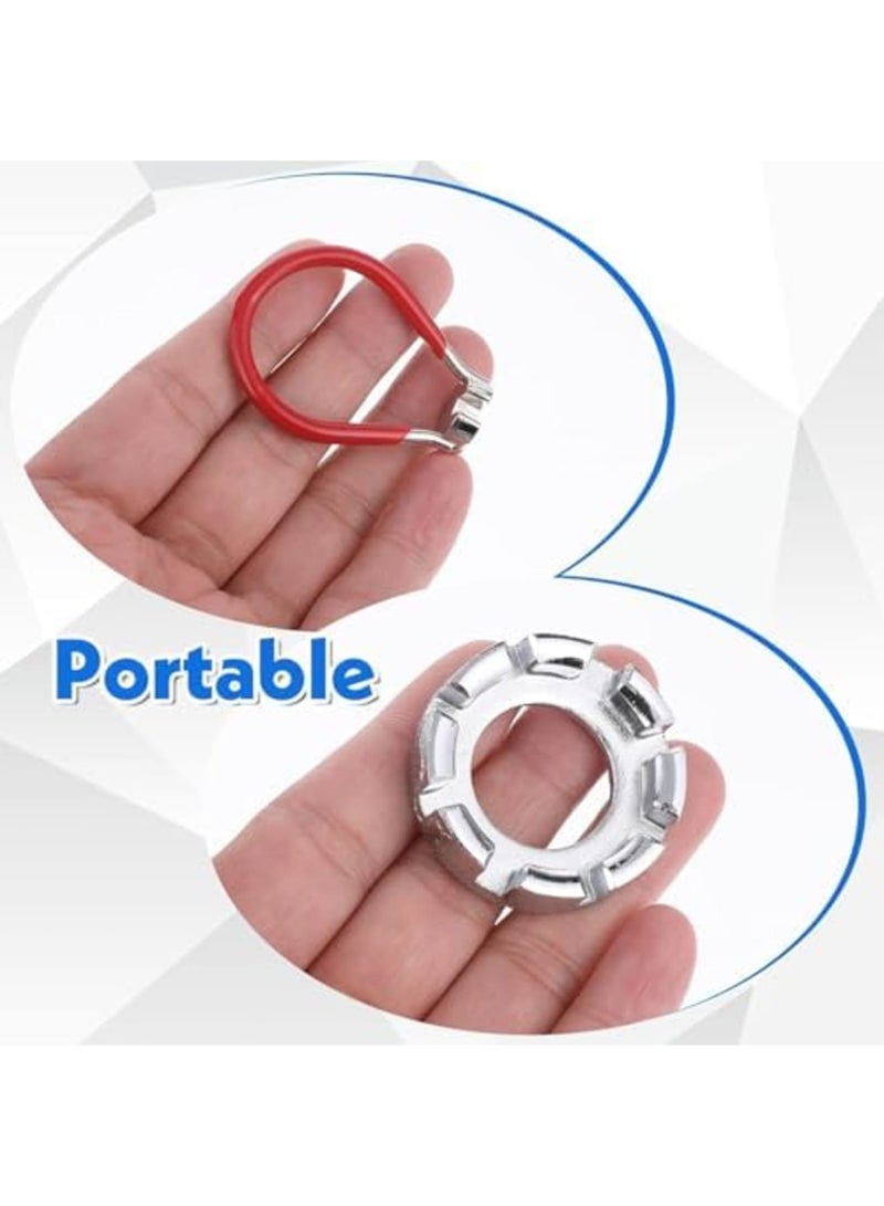 SYOSI مفتاح عزم العجلات العالمي، مجموعة مفاتيح العجلات للدراجات 5 قطع، مجموعة أدوات العجلات المحمولة لضبط توتر عجلة الدراجة، أداة صيانة احترافية للدراجات (فضي) - Image 2