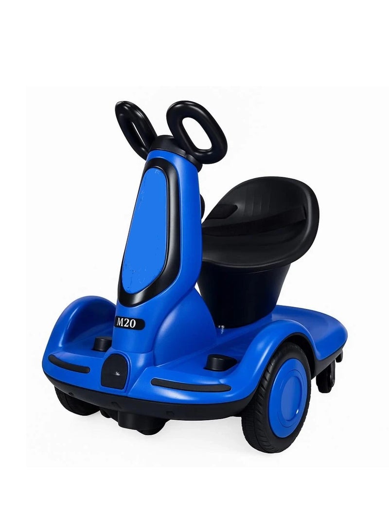 Kids' Electric Scooter with 4 Wheels – Dual Motors, LED Lights & Music, Rechargeable 6V Battery
