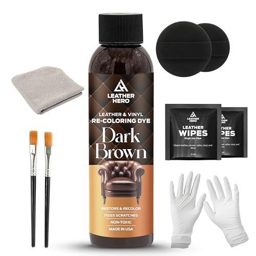 Leather Hero Leather Restorer for Couches - Leather Color Restorer, Scratch Remover, Leather Recoloring Balm, Leather Couch Paint, Non-Toxic, Made in USA (Dark Brown) - Image 1