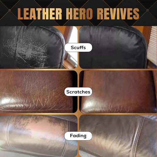 Leather Hero Leather Restorer for Couches - Leather Color Restorer, Scratch Remover, Leather Recoloring Balm, Leather Couch Paint, Non-Toxic, Made in USA (Dark Brown) - Image 3