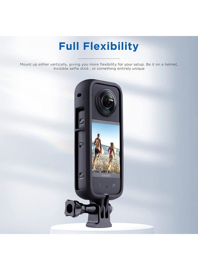 Adofys Action Camera Accessories Kit For Insta360 One X3 - Protective Camera Housing Frame With 1/4" Thread Adapter, Silicone Protective Case, Lens Cap, 2 Pcs Screen Tempered Film Protector  - Image 5