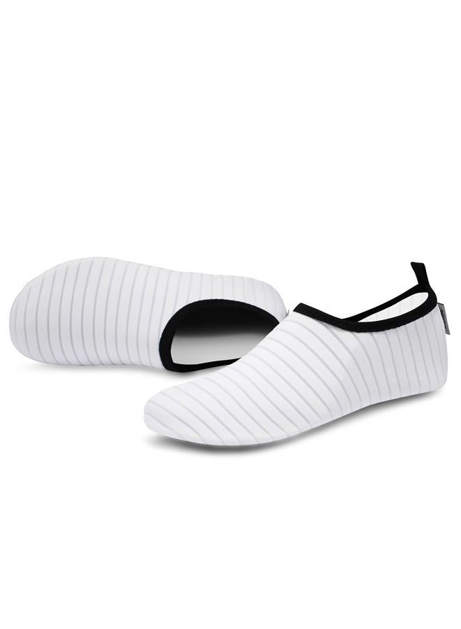VIFUUR Water Sports Shoes Barefoot Quick-Dry Aqua Yoga Socks Slip-on for Men Women, White, 13.5 Women/12 Men - Image 4