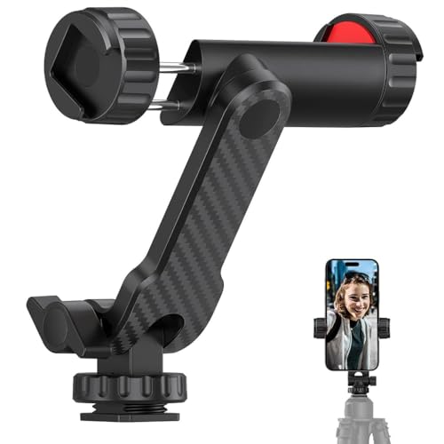 ADOFYS Tripod Mobile Holder Mount, Smartphone Mount Adapter for Tripod Stand Retractable Phone Holder 360° Rotates and 180° Tilts Angle Universal 1/4" Mount Phone Holder for Tripod, Camera - Image 1