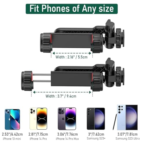 ADOFYS Tripod Mobile Holder Mount, Smartphone Mount Adapter for Tripod Stand Retractable Phone Holder 360° Rotates and 180° Tilts Angle Universal 1/4" Mount Phone Holder for Tripod, Camera - Image 2