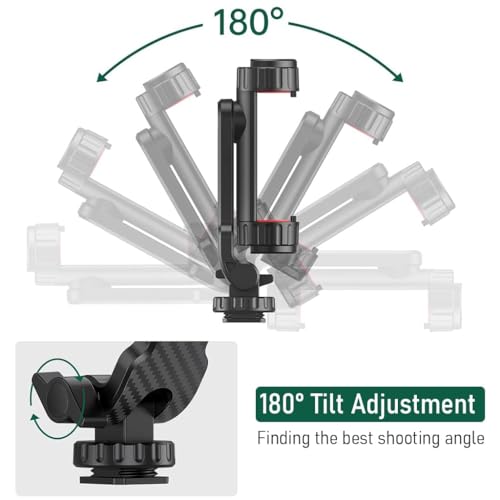 ADOFYS Tripod Mobile Holder Mount, Smartphone Mount Adapter for Tripod Stand Retractable Phone Holder 360° Rotates and 180° Tilts Angle Universal 1/4" Mount Phone Holder for Tripod, Camera - Image 4