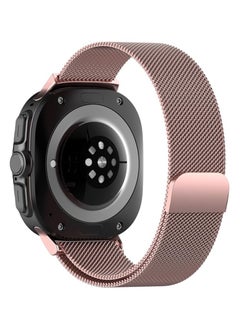 Bracelet Compatible with Samsung Galaxy Watch Ultra Strap 47 mm, Magnetic Closure, Adjustable Replacement Strap, Stainless Steel Mesh Metal Bracelets for Men and Women, Pink