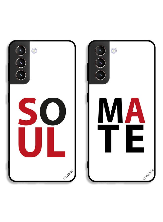 Covernex Two Cases For Samsung Galaxy S21 FE 5G Protective Covers Soul Mate Couple Case Back Covers  - Image 1