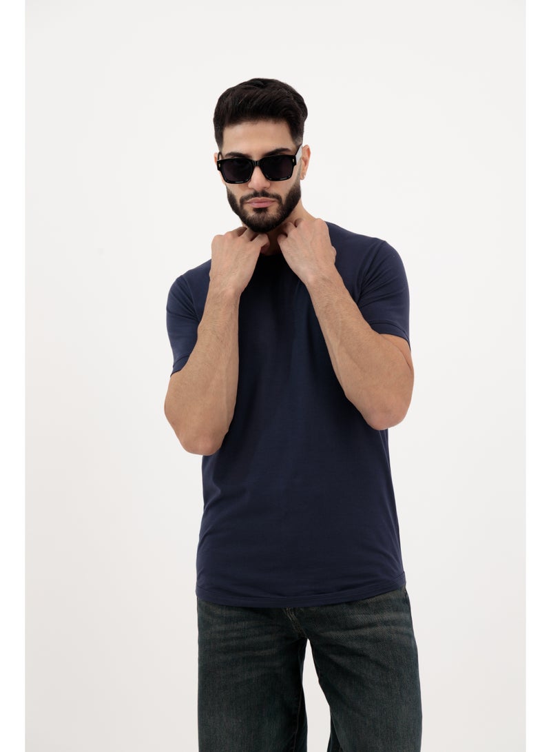 Vasl Hub VaslHub Plain T-Shirts for Men – Cotton Crew Neck Regular Fit – Pack of 3 – Navy, Sandstone and Rosewood - Image 3